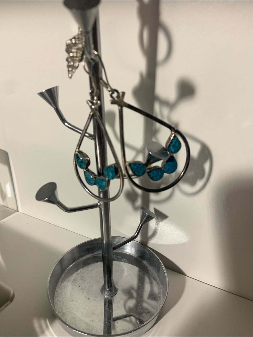 Turquoise Teardrop Hoop Earrings
